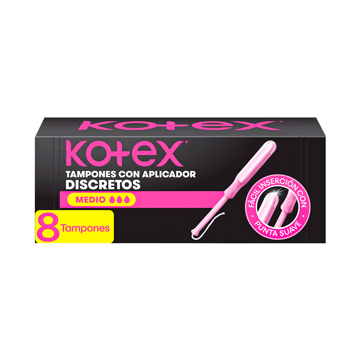 Tampones Kotex Medio con Aplicador 8 Unidades Tampones Kotex Medio con Aplicador 8 Unidades
