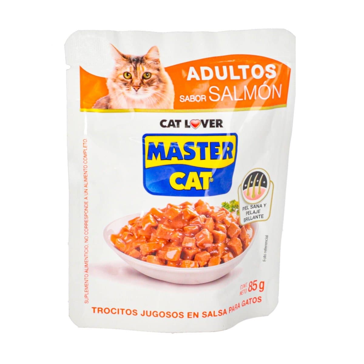 Trocitos Jugosos en Salsa para Gatos Master Cat Sabor a Salmon 85g Trocitos Jugosos en Salsa para Gatos Master Cat Sabor a Salmon 85g