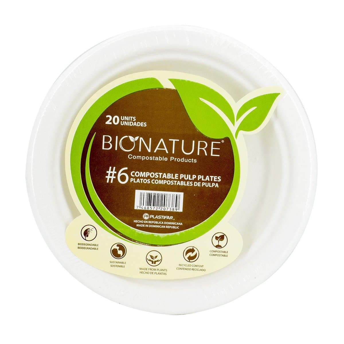 Platos De Papel Bionature Nº 6 20 uds Platos De Papel Bionature Nº 6 20 uds