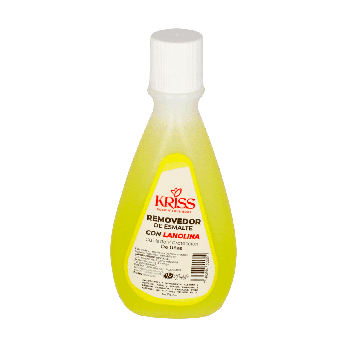 Removedor Esmaltes Kriss Con Lanolina 2Oz Removedor Esmaltes Kriss Con Lanolina 2Oz