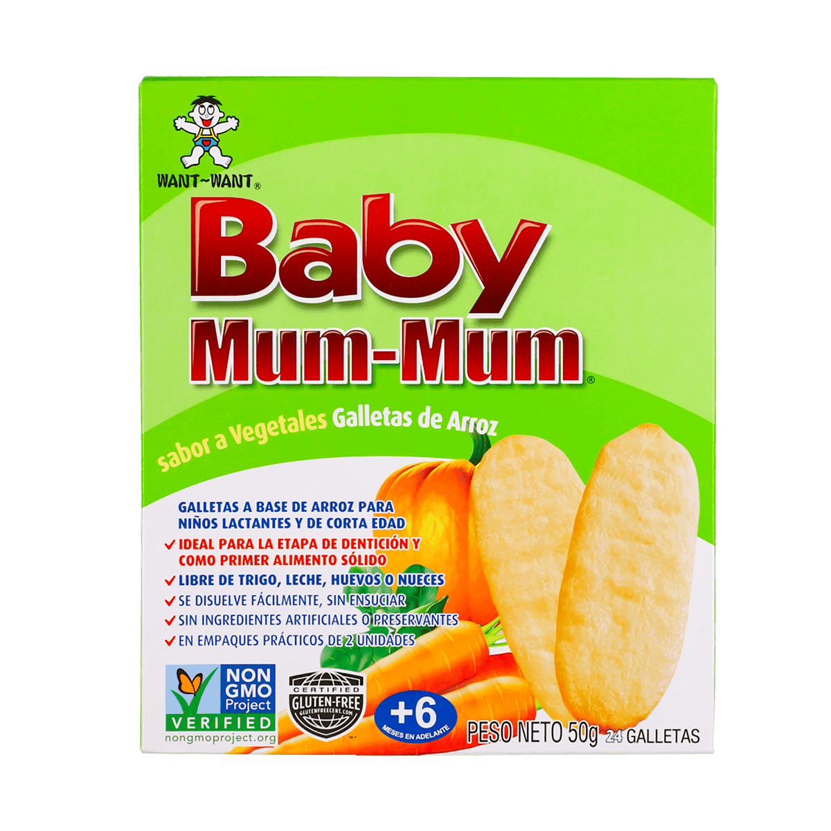 Galletas De Arroz Baby Mum-Mum Vegetales 24 uds Galletas De Arroz Baby Mum-Mum Vegetales 24 uds