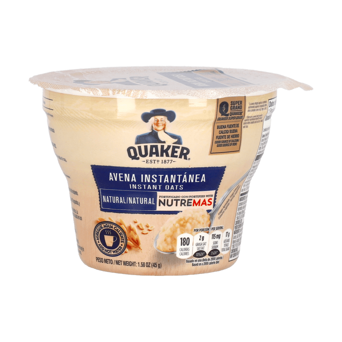 Avena Instantánea Natural QUAKER 45 g Avena Instantánea Natural QUAKER 45 g