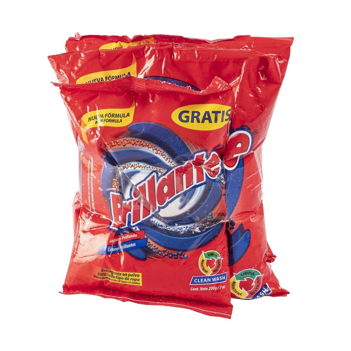 Detergente En Polvo Brillante 2 de 400 g + 1 de 200 g Detergente En Polvo Brillante 2 de 400 g + 1 de 200 g