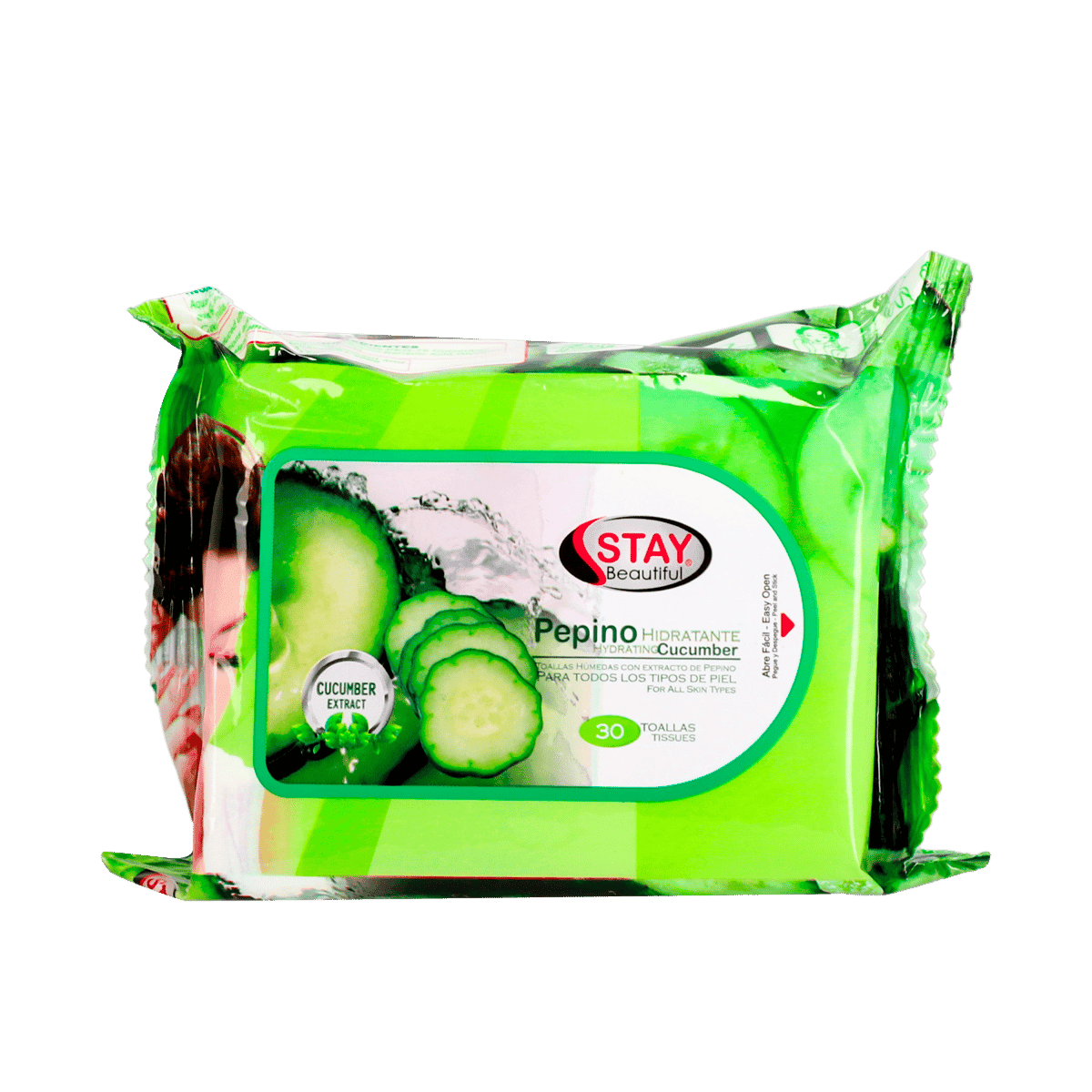 Toallas Húmedas con Extracto de Pepino Stay Beautiful 30 Unidades Toallas Húmedas con Extracto de Pepino Stay Beautiful 30 Unidades