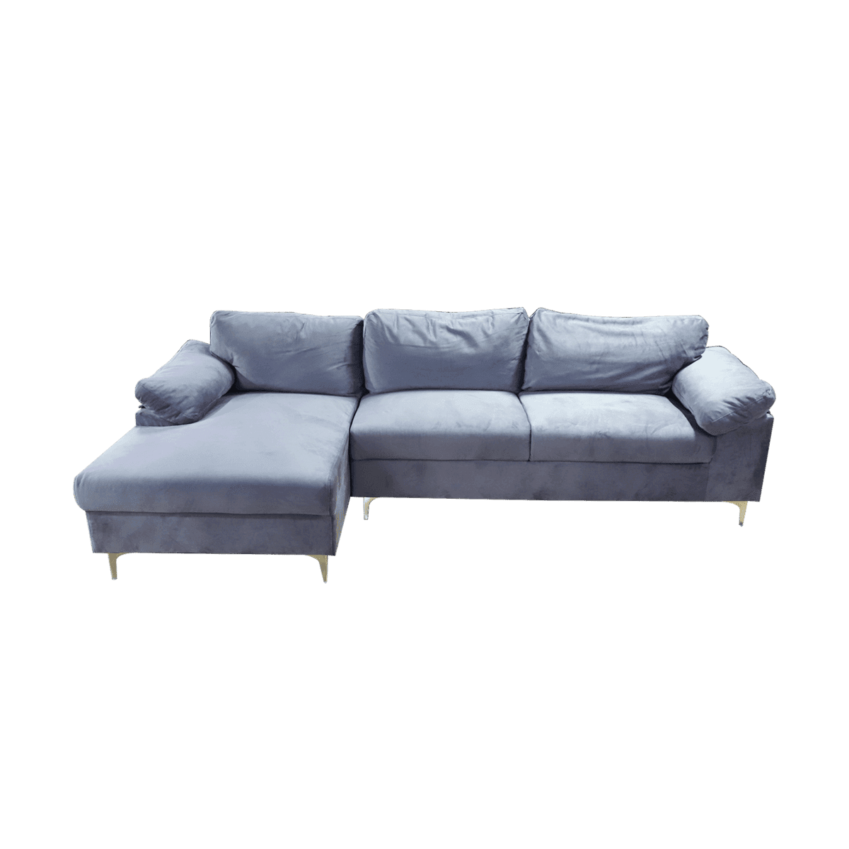 Sofá Seccional 3 Posiciones Color Velvet Gris Oscuro Sofá Seccional 3 Posiciones Color Velvet Gris Oscuro