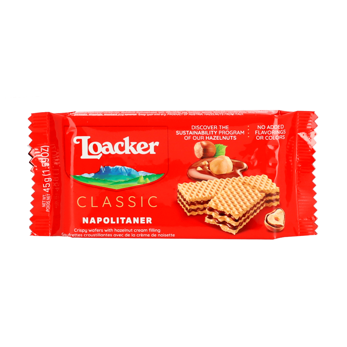 Galleta Wafers Loacker Sabor a Napolitaner 45 Gramos Galleta Wafers Loacker Sabor a Napolitaner 45 Gramos