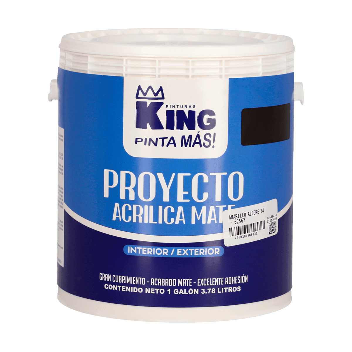 Pinturas King Acrílica Mate Amarillo Alegre 24 1 Galón Pinturas King Acrílica Mate Amarillo Alegre 24 1 Galón