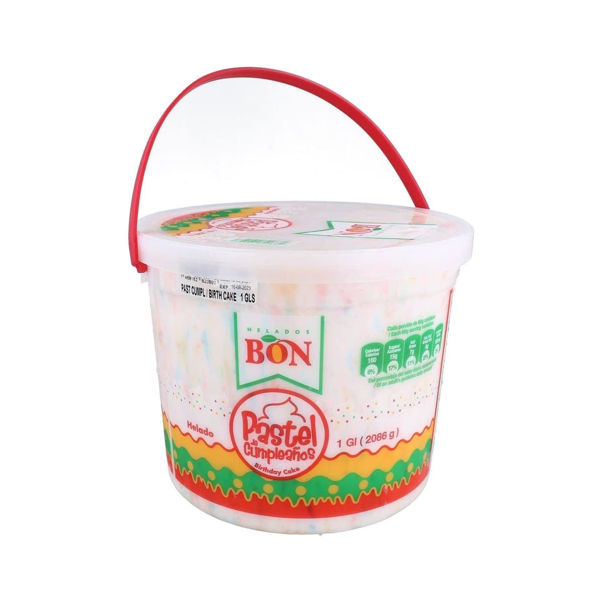 Helados Bon Pastel De Cumpleaños Cubo 1 gL Helados Bon Pastel De Cumpleaños Cubo 1 gL
