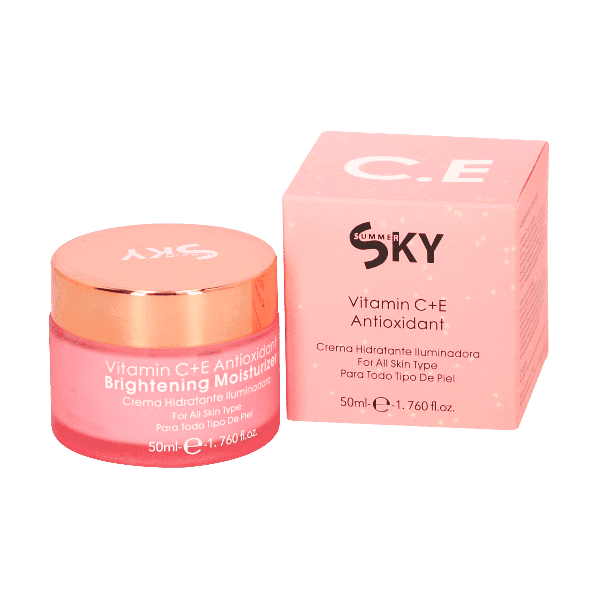 Crema Hidratante Iluminadora Sky Summer Vitamina C + E Antioxidante M/54392 50 mL Crema Hidratante Iluminadora Sky Summer Vitamina C + E Antioxidante M/54392 50 mL