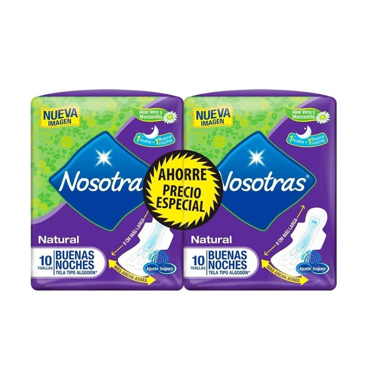 Toallas Intimas Nosotras Buenas Noches 2 Pack 10 Unidades Toallas Intimas Nosotras Buenas Noches 2 Pack 10 Unidades