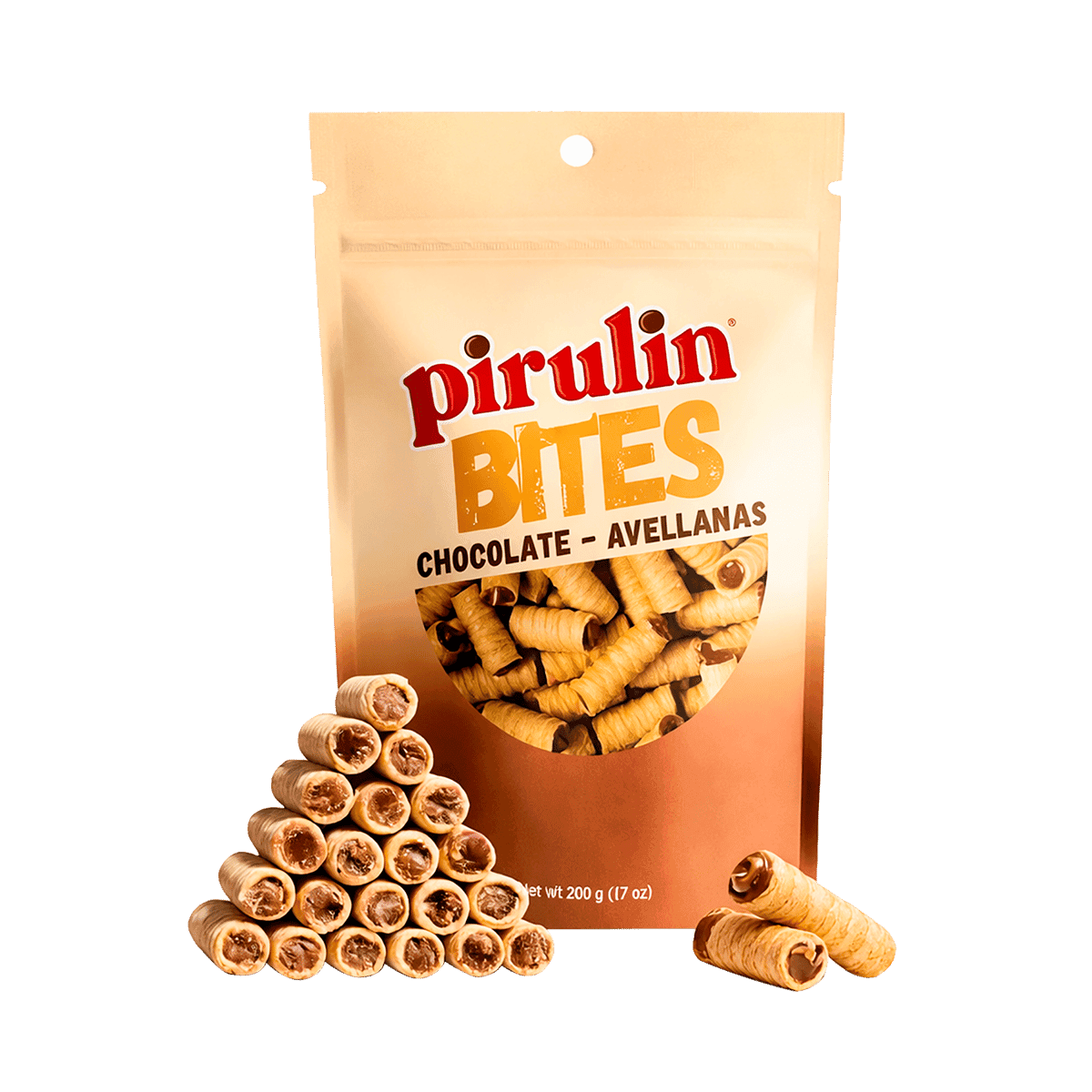 Pirulin Bites Rellenos de Chocolate y Avellana 200 g Pirulin Bites Rellenos de Chocolate y Avellana 200 g