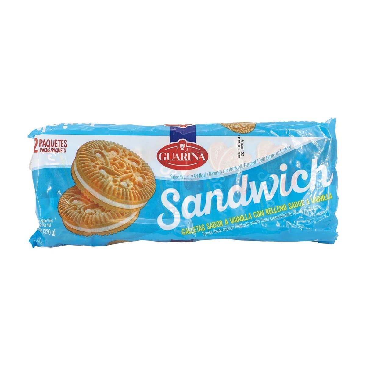 Galletas Sándwich Vainilla Rellenas de Crema Guarina 12 g Galletas Sándwich Vainilla Rellenas de Crema Guarina 12 g