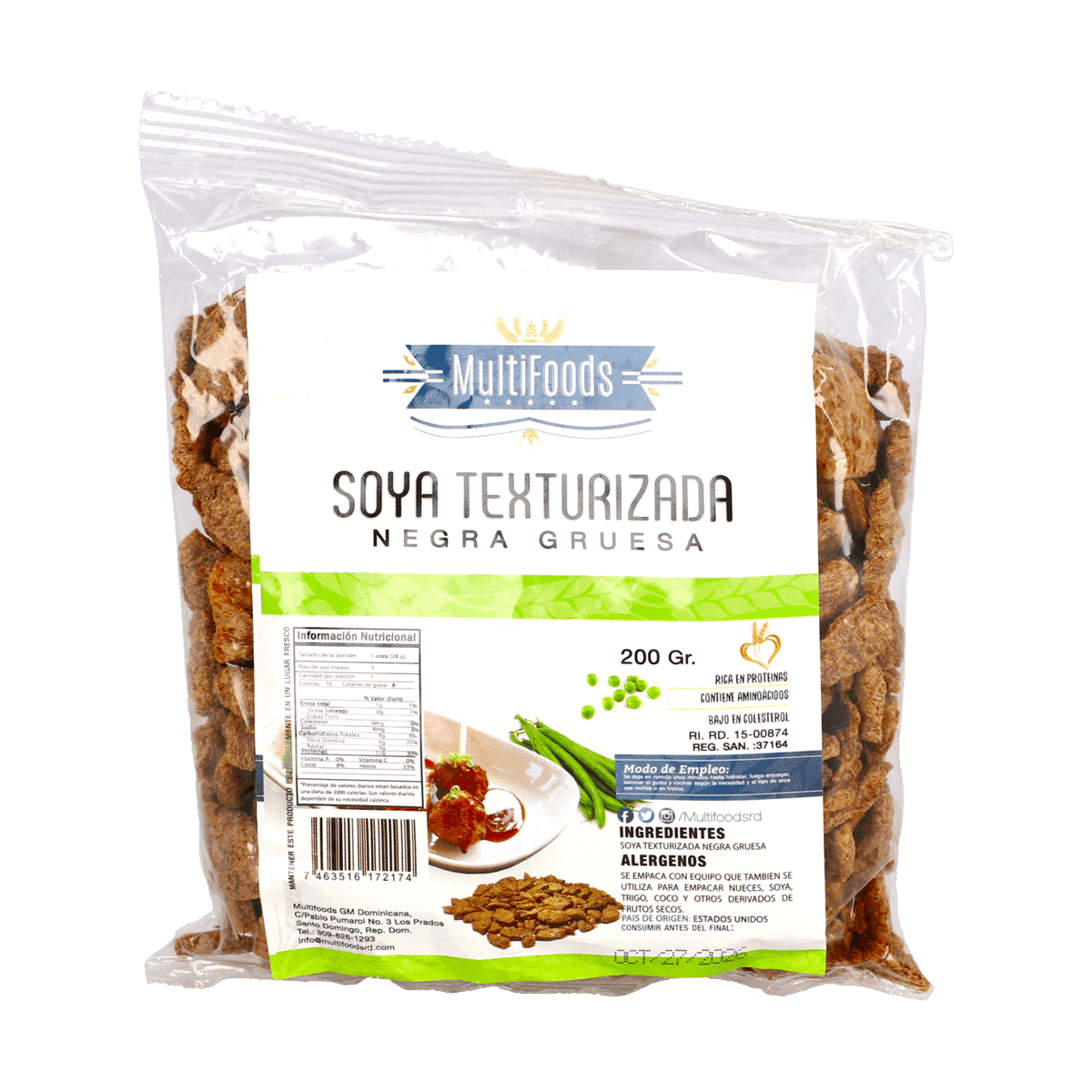 Soya Texturizada Negra Gruesa Multifoods 200 g Soya Texturizada Negra Gruesa Multifoods 200 g