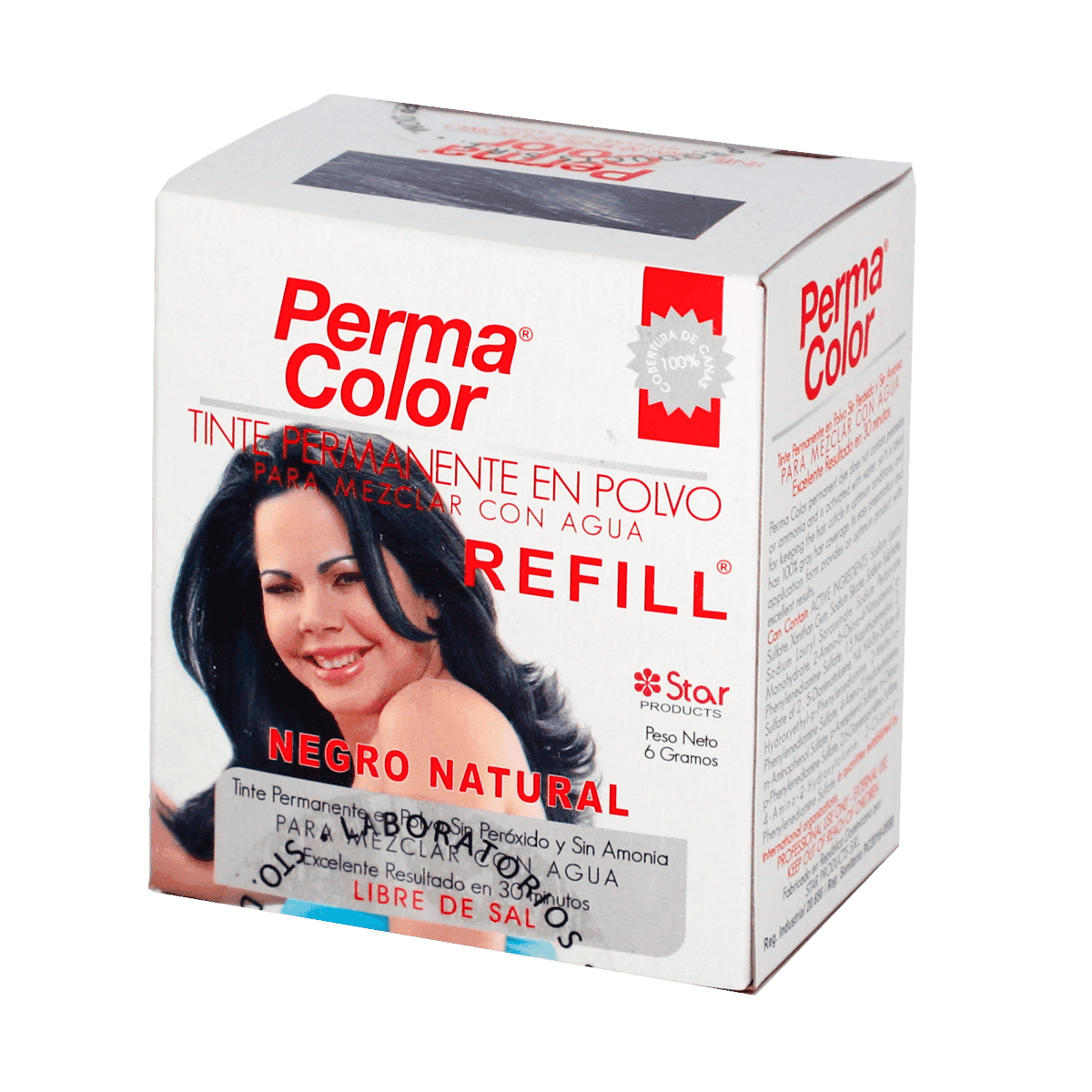 Tinte Permanente en Polvo Perma Color Negro Natural 6G Tinte Permanente en Polvo Perma Color Negro Natural 6G