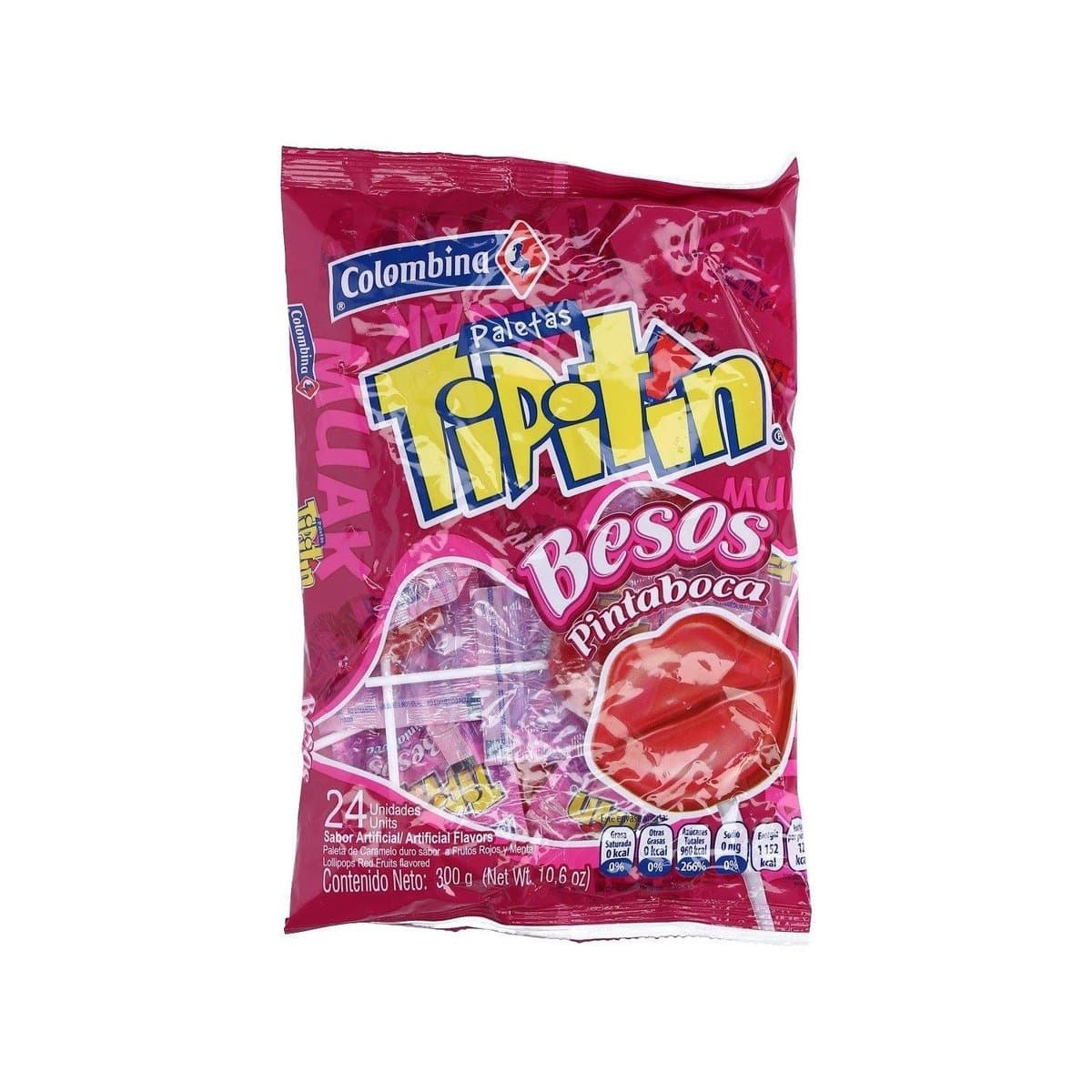 Paletas Colombina Tipitín Besos Pinta Boca 24 uds Paletas Colombina Tipitín Besos Pinta Boca 24 uds