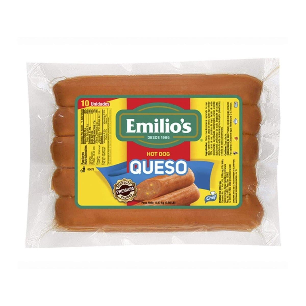 Salchichas Emilio's Hot Dog Queso10 uds Salchichas Emilio's Hot Dog Queso10 uds