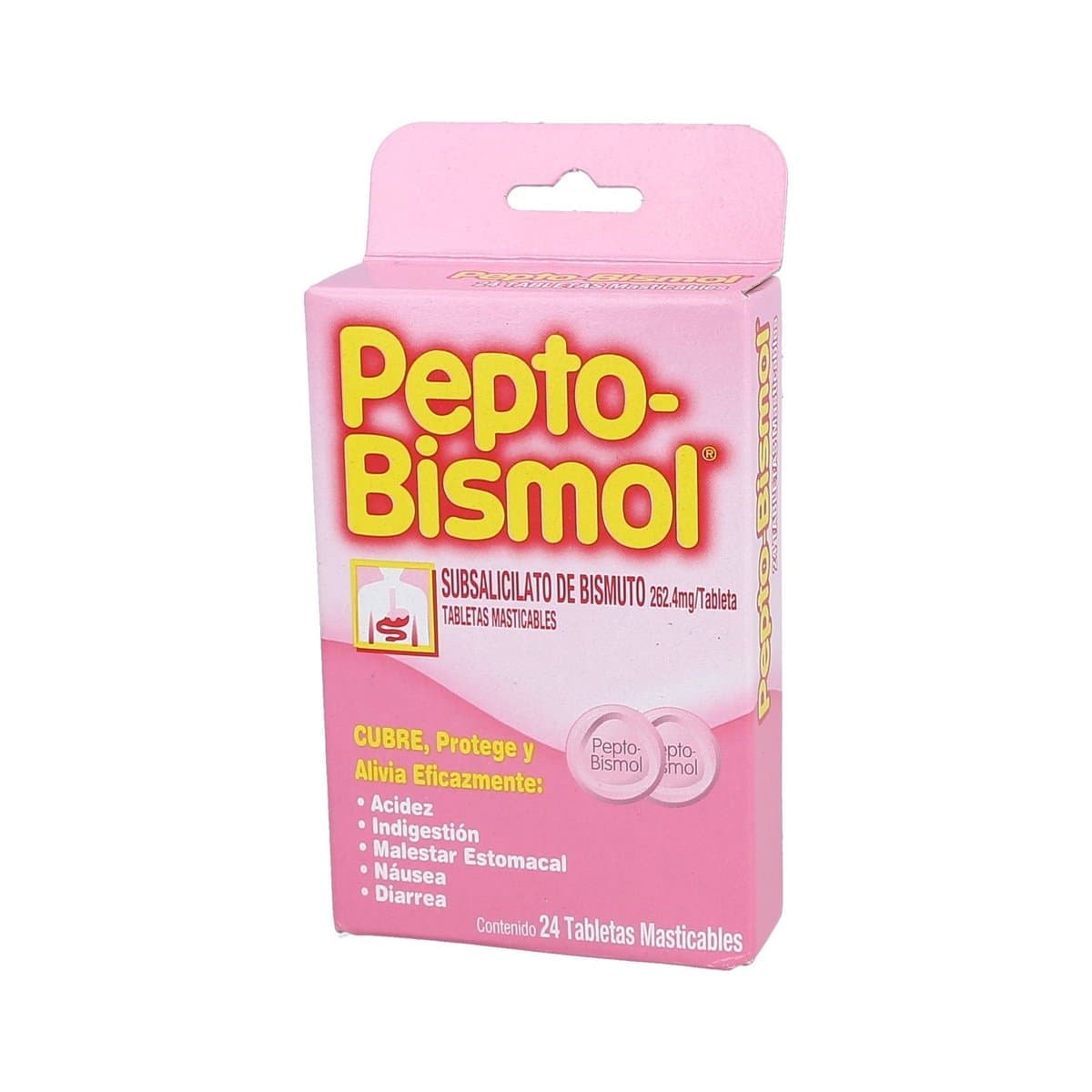 Tabletas Masticables Estomacal Pepto-Bismol Cherry 24 Und Tabletas Masticables Estomacal Pepto-Bismol Cherry 24 Und