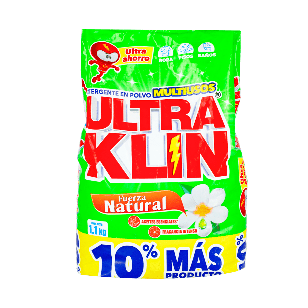 Detergente en Polvo Ultrakli Frescura Natural 1.1 kg Detergente en Polvo Ultrakli Frescura Natural 1.1 kg