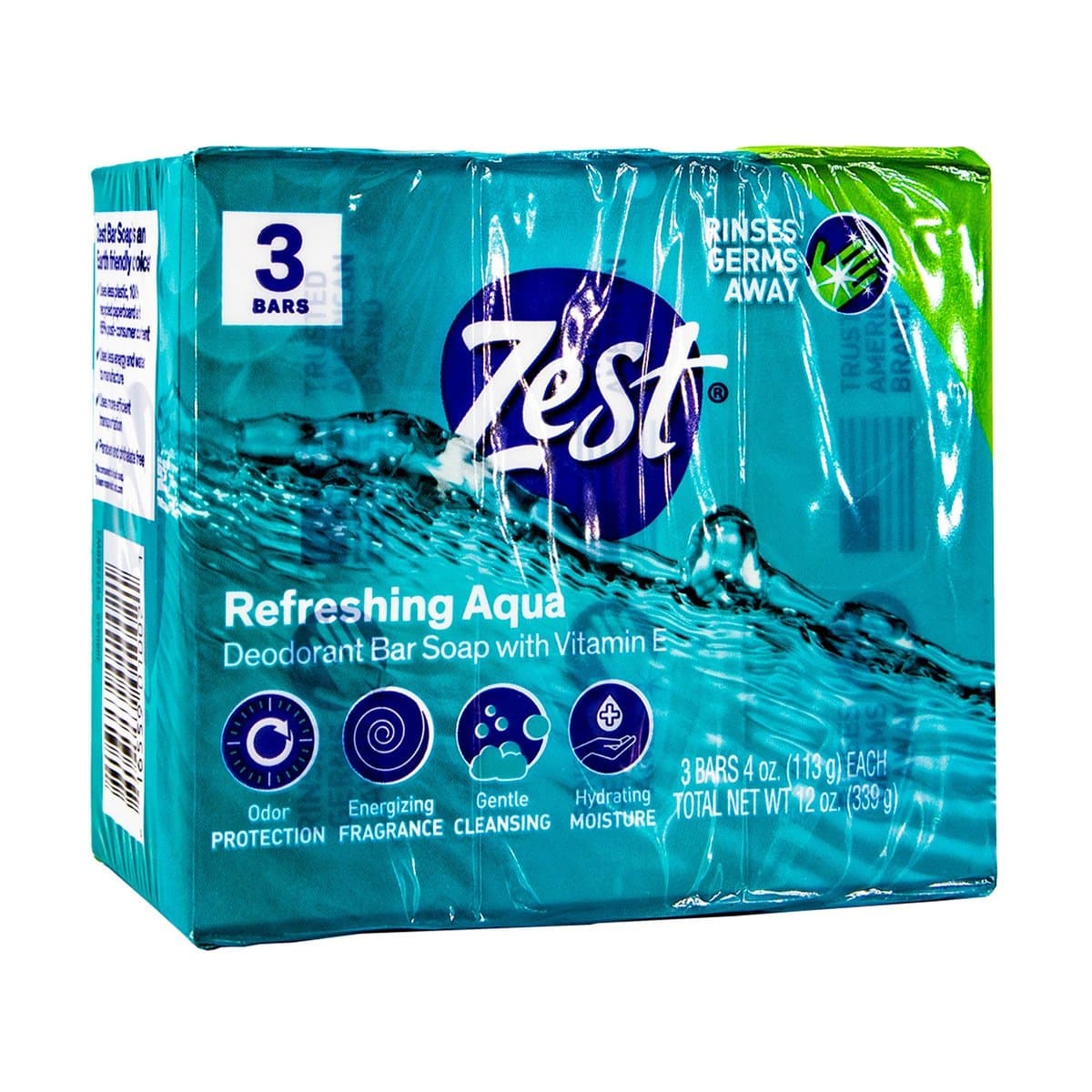 Jabón En Barra Zest Refreshing Aqua Vitamina E 3 Pack Jabón En Barra Zest Refreshing Aqua Vitamina E 3 Pack