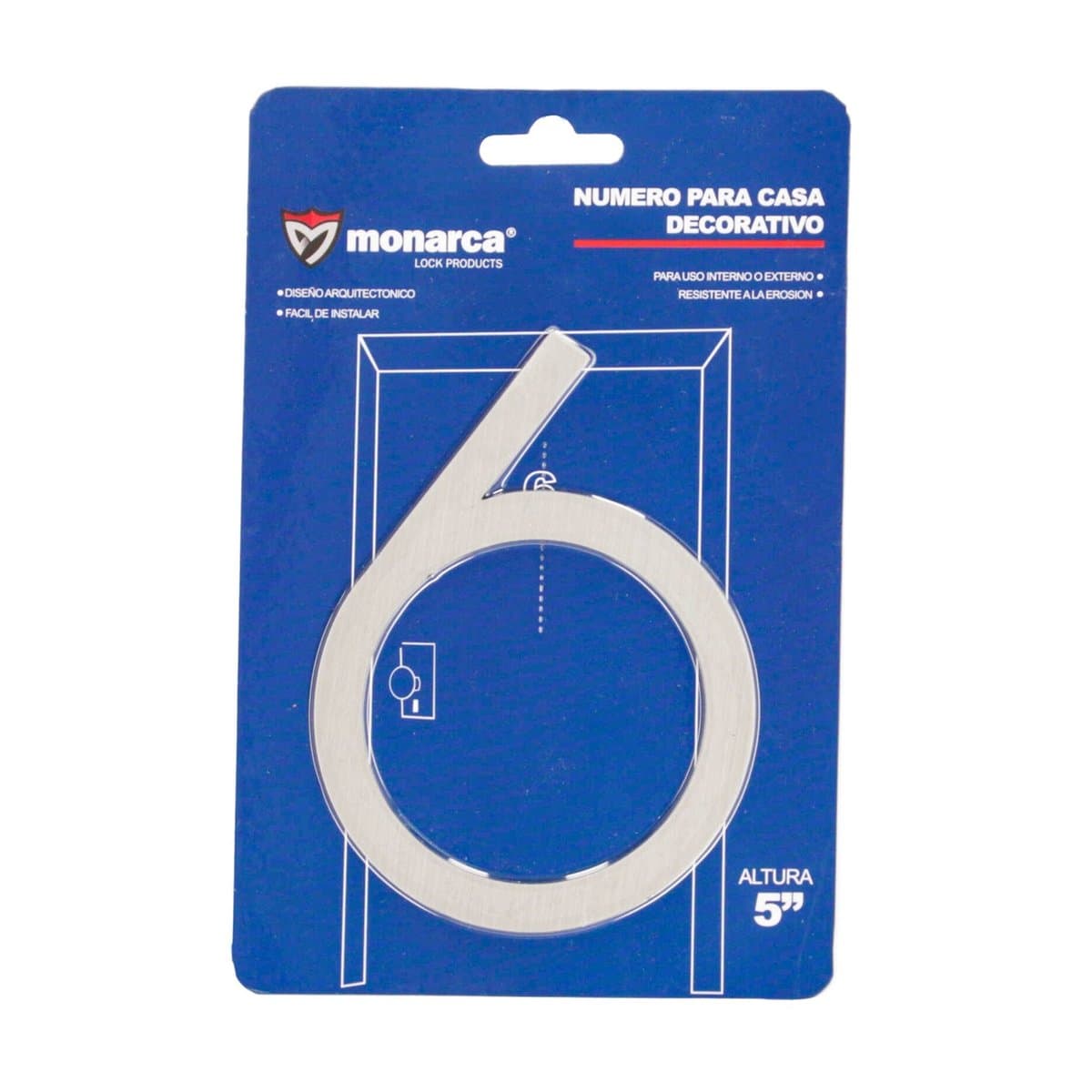 Numero Monarca Para Puerta #6 R/MDN6SS Numero Monarca Para Puerta #6 R/MDN6SS