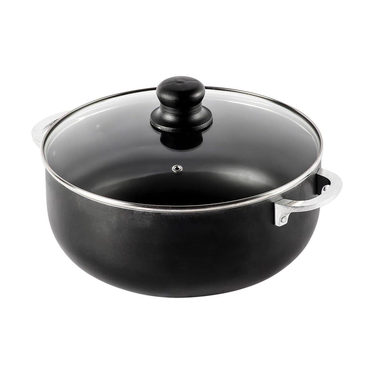 Caldero con Teflón Euro Kitchen y Tapa de Cristal Negro 26 cm Caldero con Teflón Euro Kitchen y Tapa de Cristal Negro 26 cm