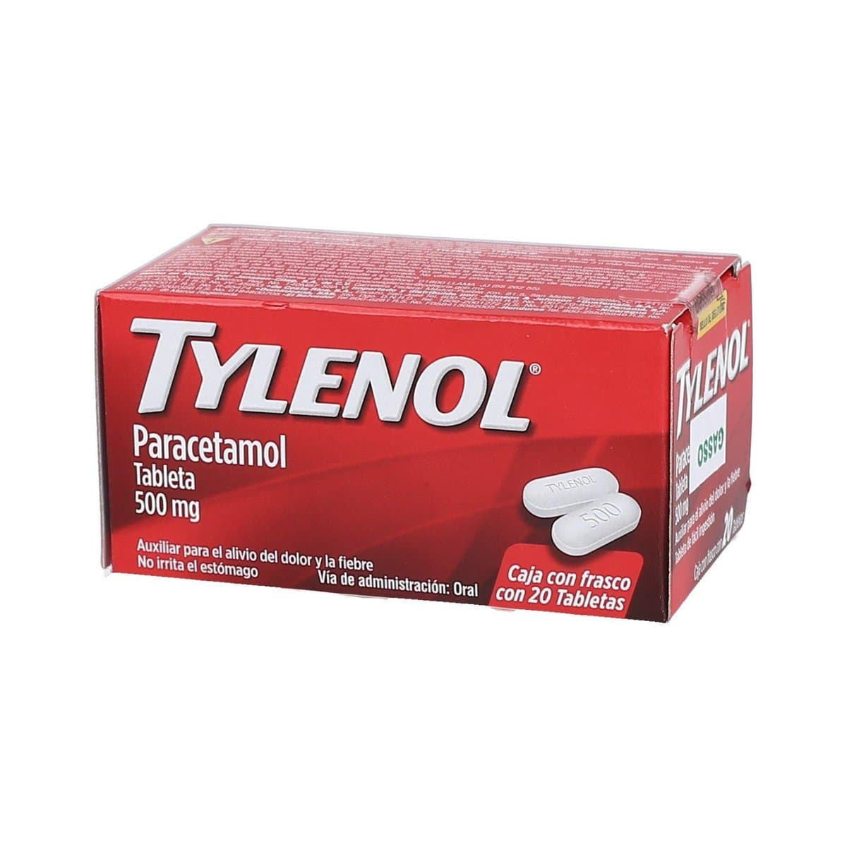 Acetaminofén Tylenol Extra Strength 500 mg 20 Tabletas Acetaminofén Tylenol Extra Strength 500 mg 20 Tabletas