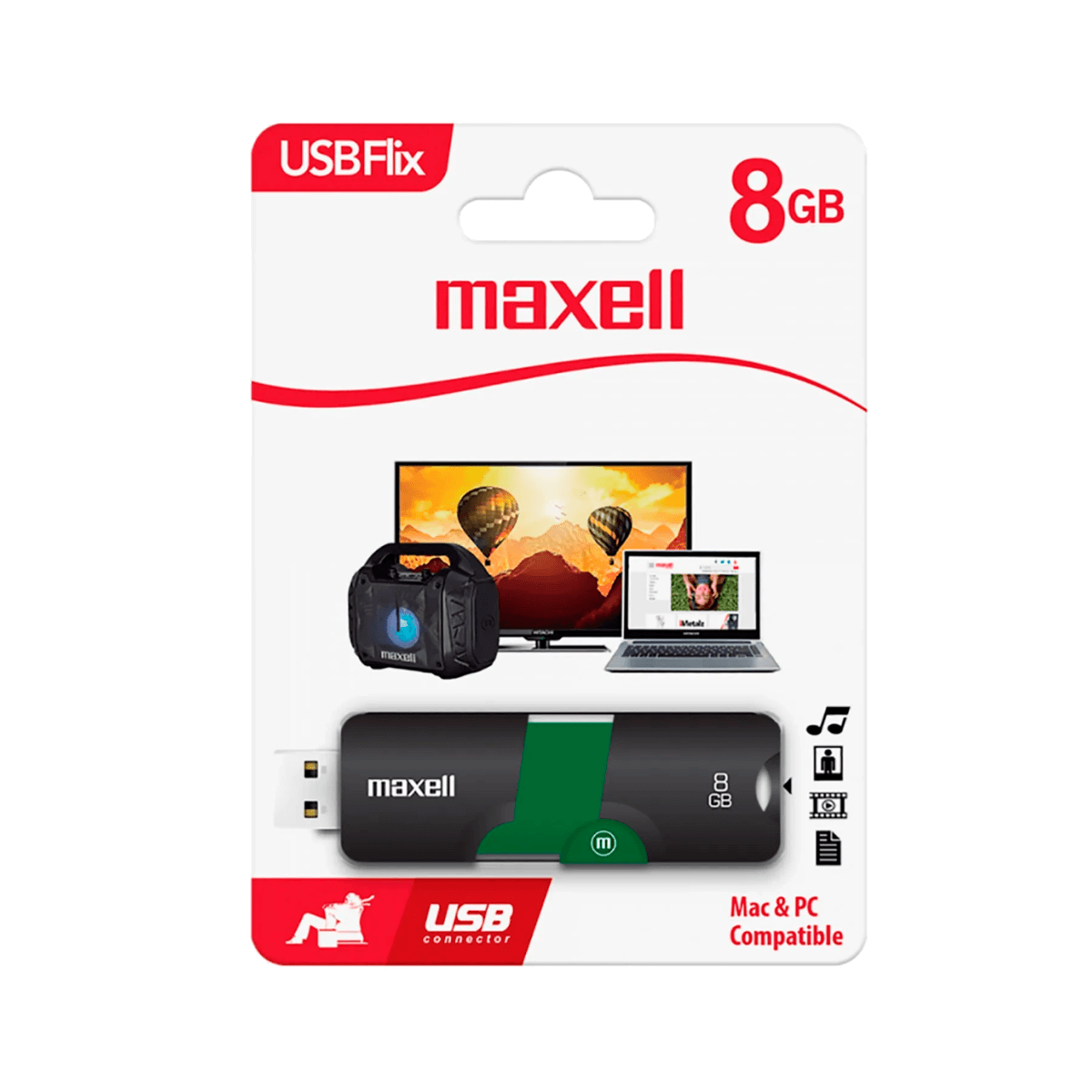 Memoria USB Flix Maxell R/503802 8gb Memoria USB Flix Maxell R/503802 8gb