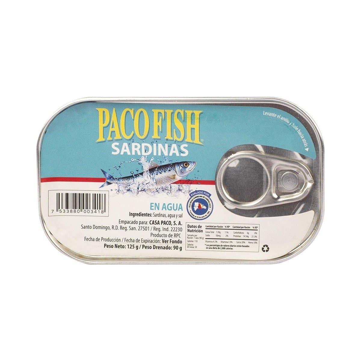 Sardinas Paco Fish En Agua 125 g Sardinas Paco Fish En Agua 125 g