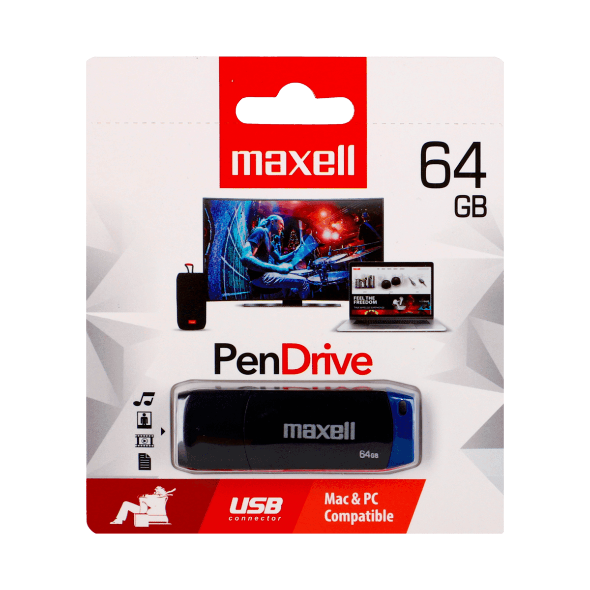 Memoria USBPD-64 Maxell 64 GB Azul M/347537 Memoria USBPD-64 Maxell 64 GB Azul M/347537