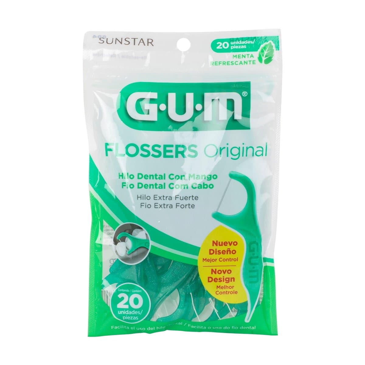 Hilo Dental Gum Con Mango Flossers 20 uds Hilo Dental Gum Con Mango Flossers 20 uds