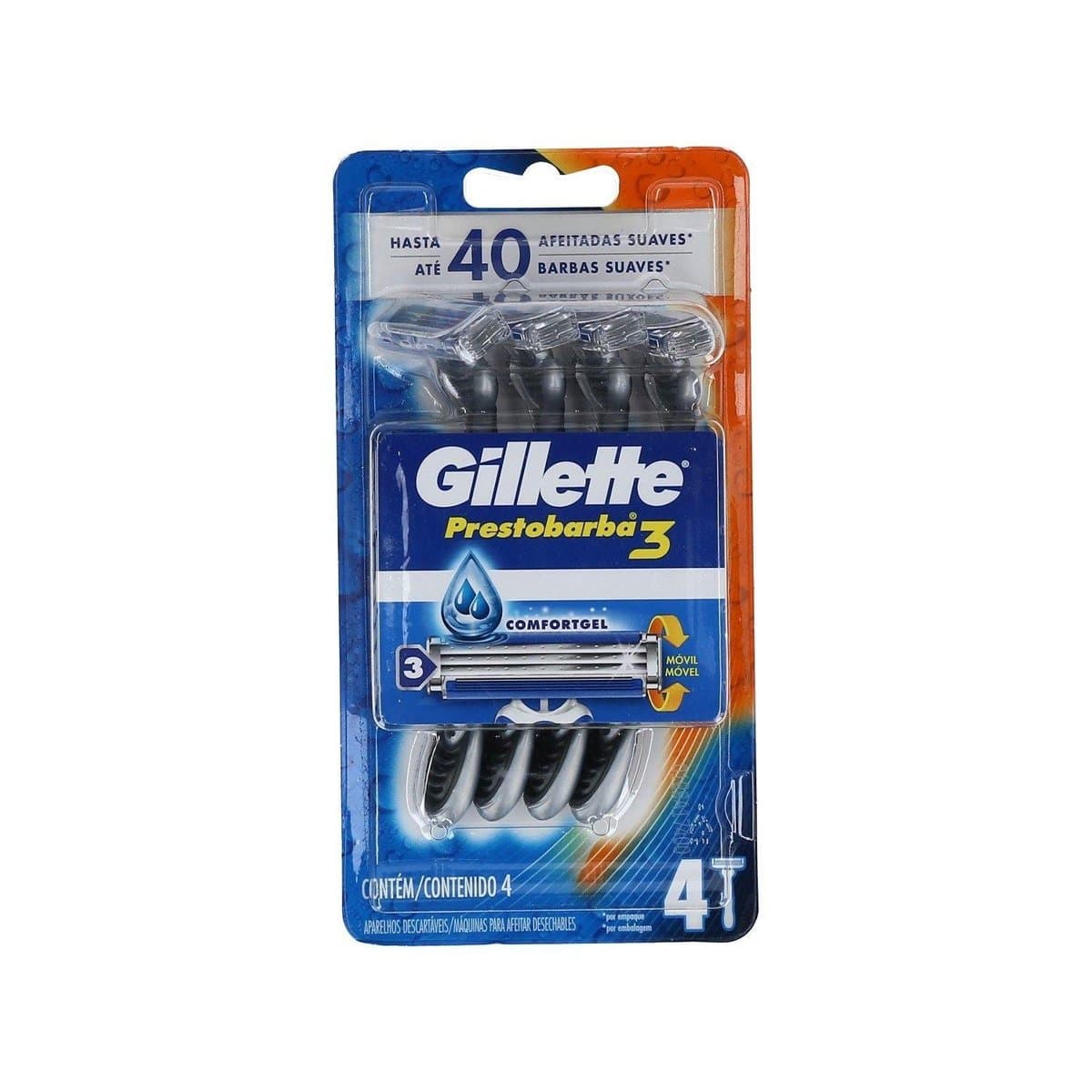 Rasuradoras Gillette Prestobarba 3 Hombre Desechables 4 Máquinas Rasuradoras Gillette Prestobarba 3 Hombre Desechables 4 Máquinas