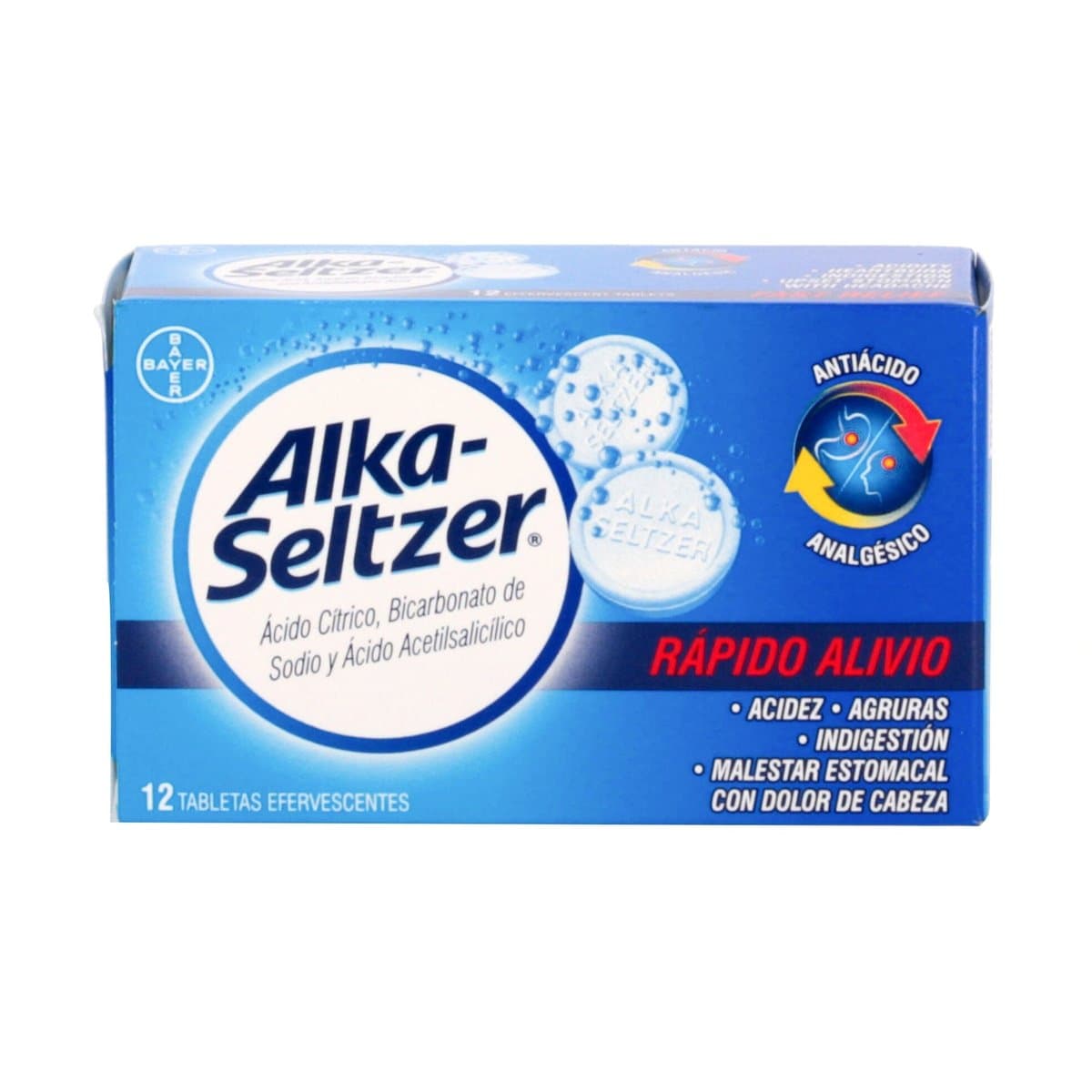 Alka-Seltzer Analgésico Antiácido 12 Tabletas Alka-Seltzer Analgésico Antiácido 12 Tabletas