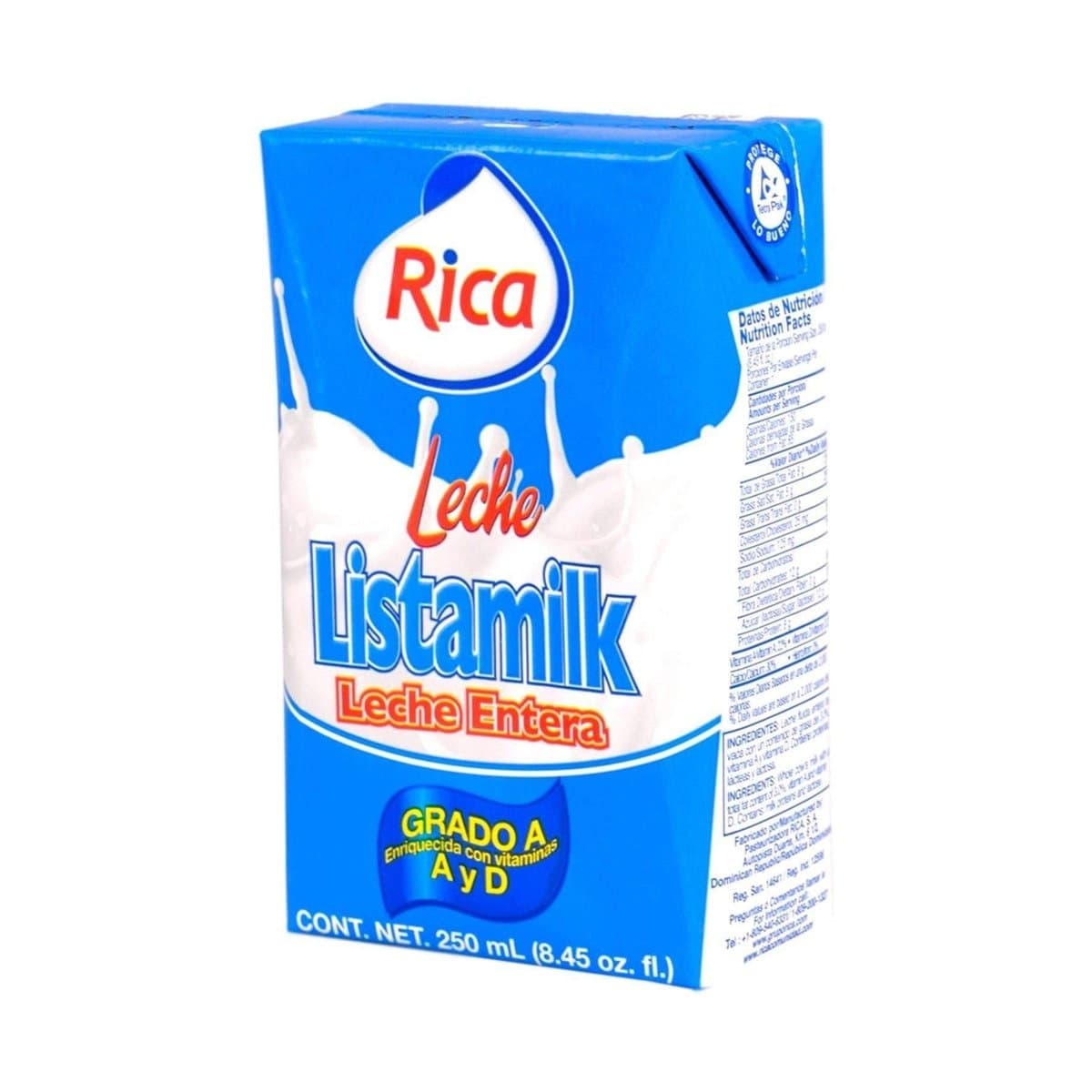 Leche Entera Rica Listamilk 250ml Leche Entera Rica Listamilk 250ml