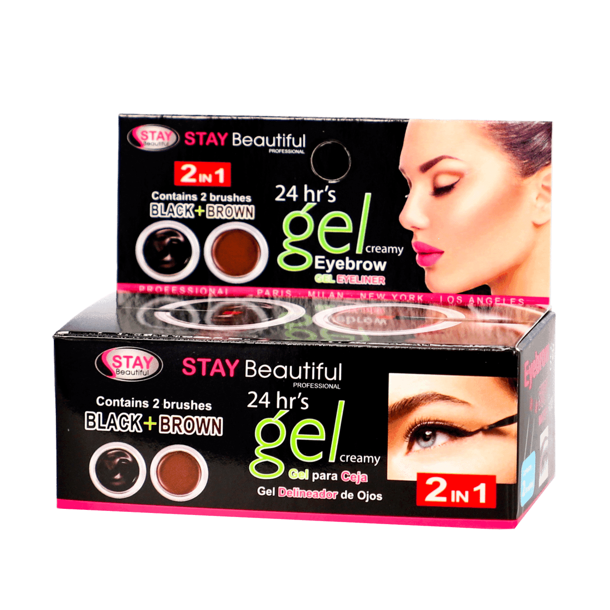 Delineador de Ojos y Cejas en Gel Stay Beautiful 2 en 1 Delineador de Ojos y Cejas en Gel Stay Beautiful 2 en 1