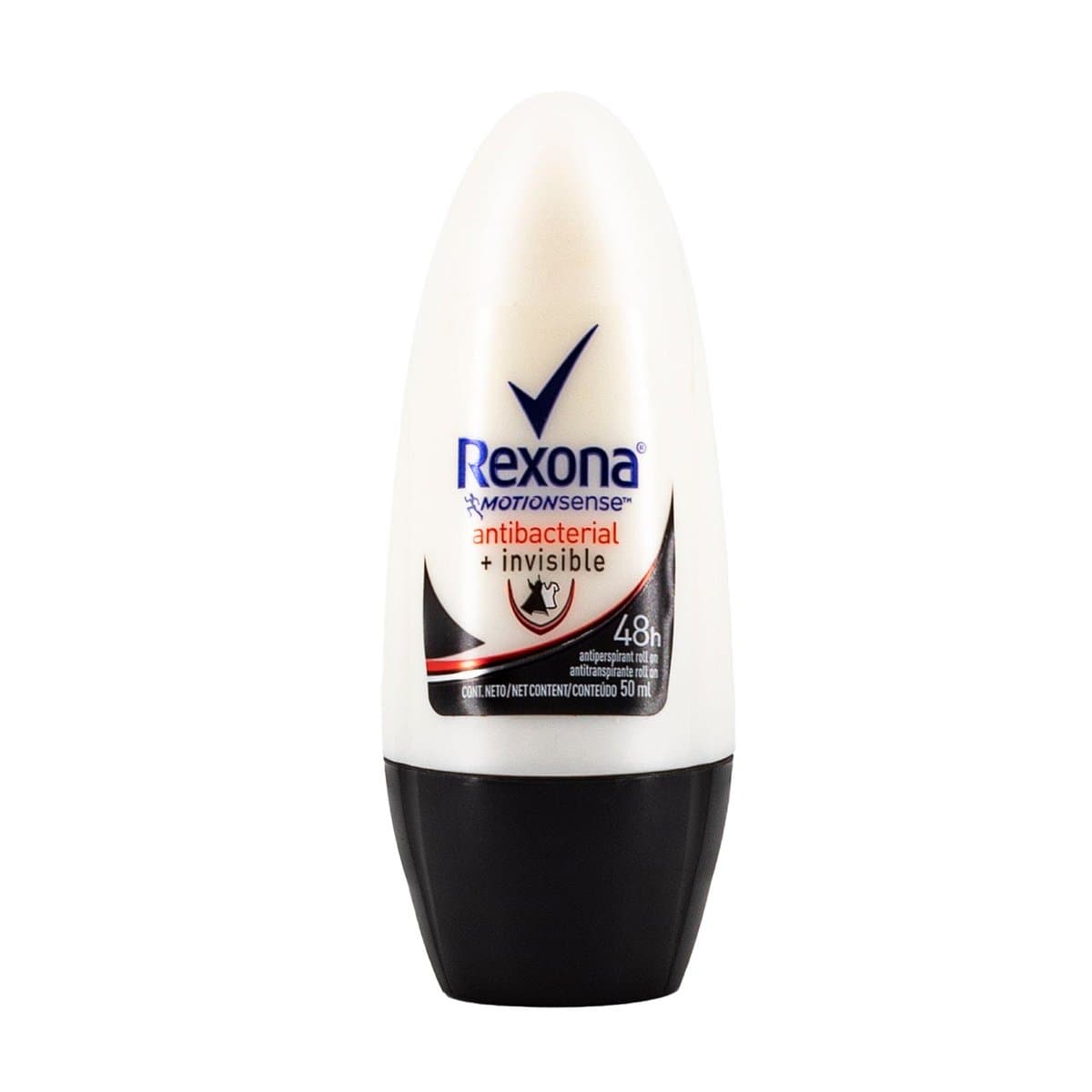 Desodorante Roll-On Antitranspirante Rexona Antibacterial + Invisible 50ml Desodorante Roll-On Antitranspirante Rexona Antibacterial + Invisible 50ml